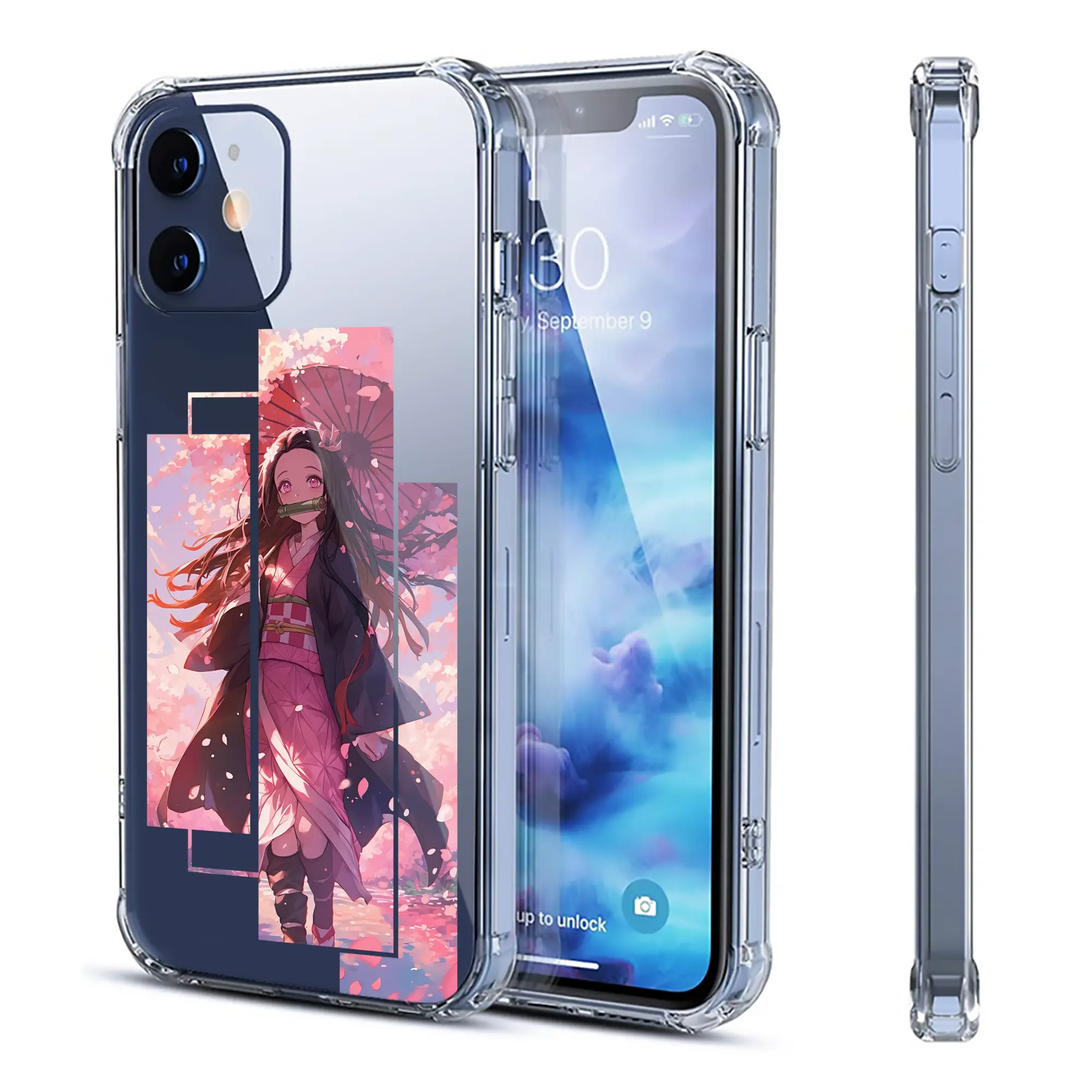 鬼滅の刃 グッズ,竈門 禰豆子 - IPhone 12シリーズ対応 ・ 透明スマホケース ・ クリアソフトケース ・ TPU素材 ・ 耐衝撃 ・ 高密着 ・ 防汚 防指紋 ・ 簡単着脱